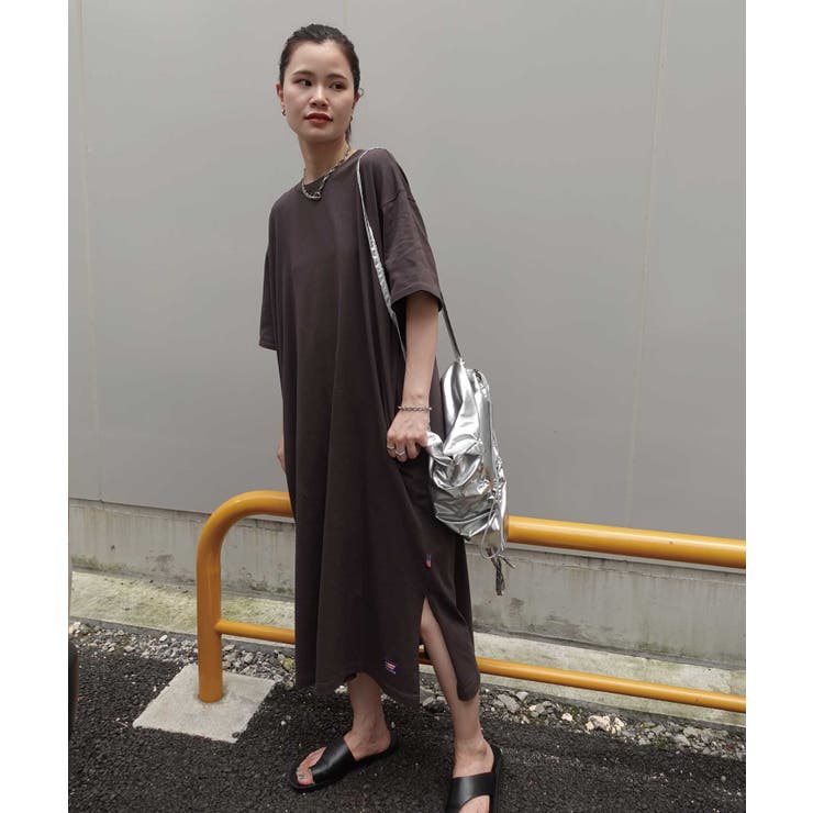 USAコットンビッグシルエットTシャツワンピース[品番