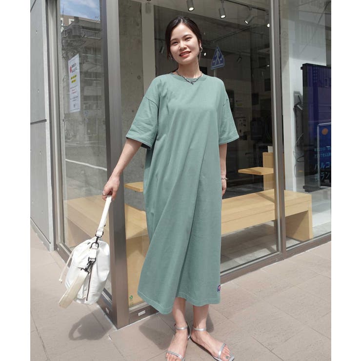 USAコットンビッグシルエットTシャツワンピース[品番
