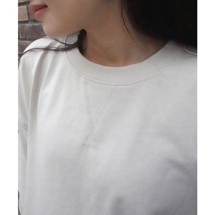 デニム切り替えオーバーサイズチュニックTシャツ[品番