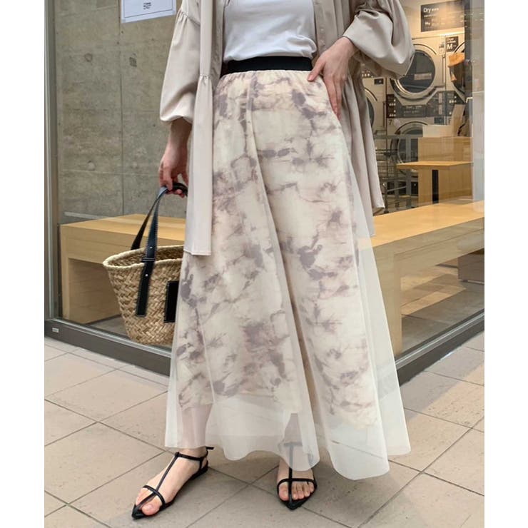 チュール×ニュアンス柄ギャザースカート | CORNERS  | 詳細画像5 