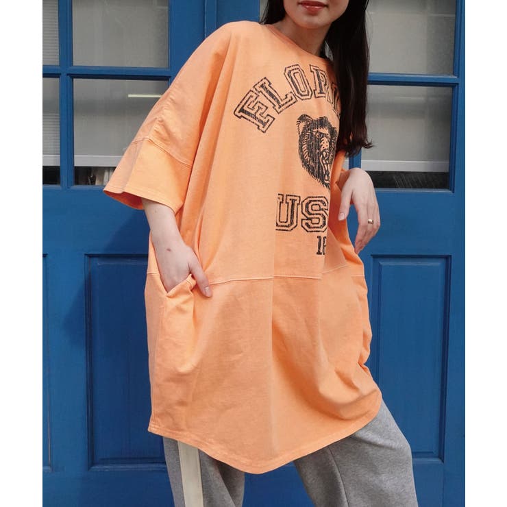 ピグメントBEARオーバーサイズTシャツ[品番：TRIW0003682