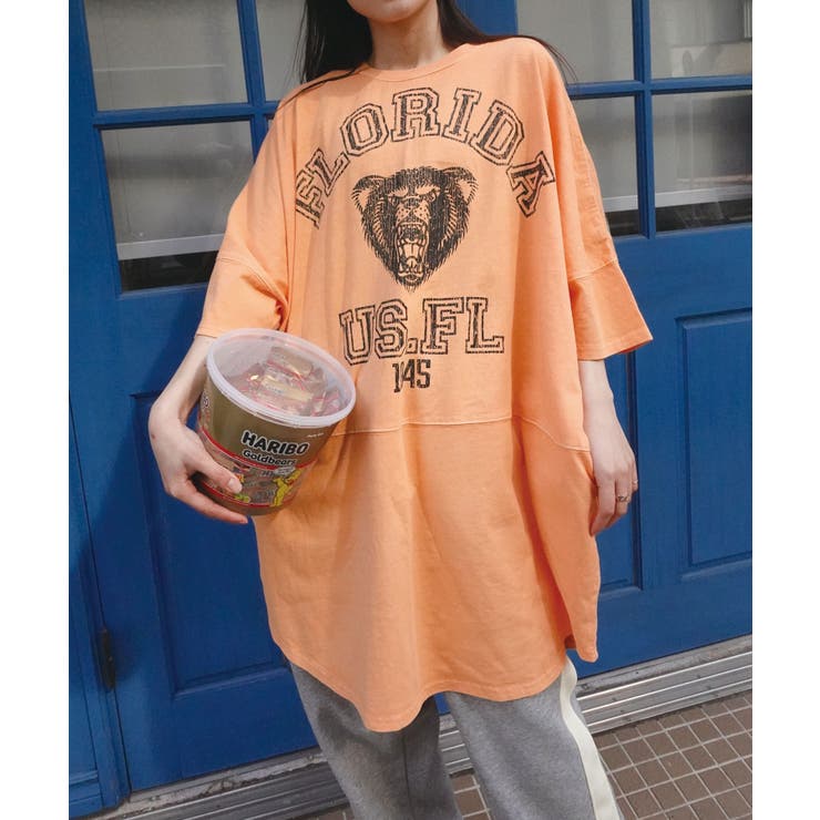 ピグメントBEARオーバーサイズTシャツ