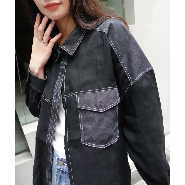 デニム切り替えシアーシャツ[品番：TRIW0003776]｜CORNERS （コーナー