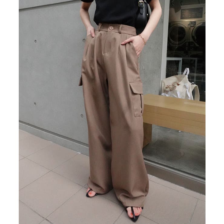 tuck detailed cargo trousers　カーゴスラックス スラックスカーゴパンツ[品番：TRIW0003725]｜CORNERS