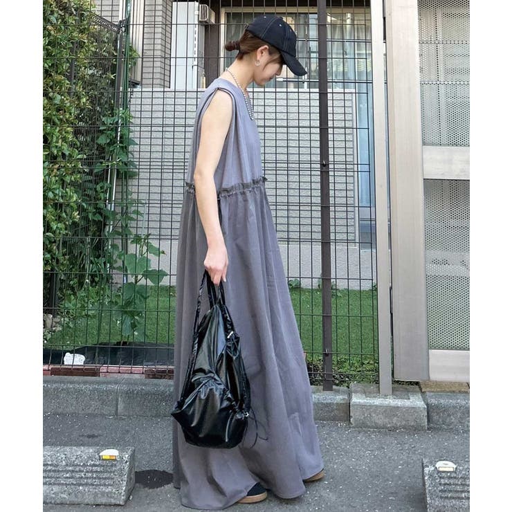 CORNERS by KR】ショルダータックノースリドッキングワンピース