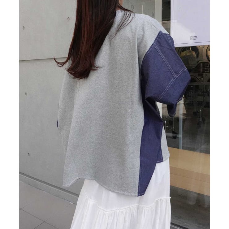 デニムドッキングカレッジロゴオーバーサイズTシャツ[品番：TRIW0003691]｜CORNERS  （コーナーズ）のレディースファッション通販｜SHOPLIST（ショップリスト）