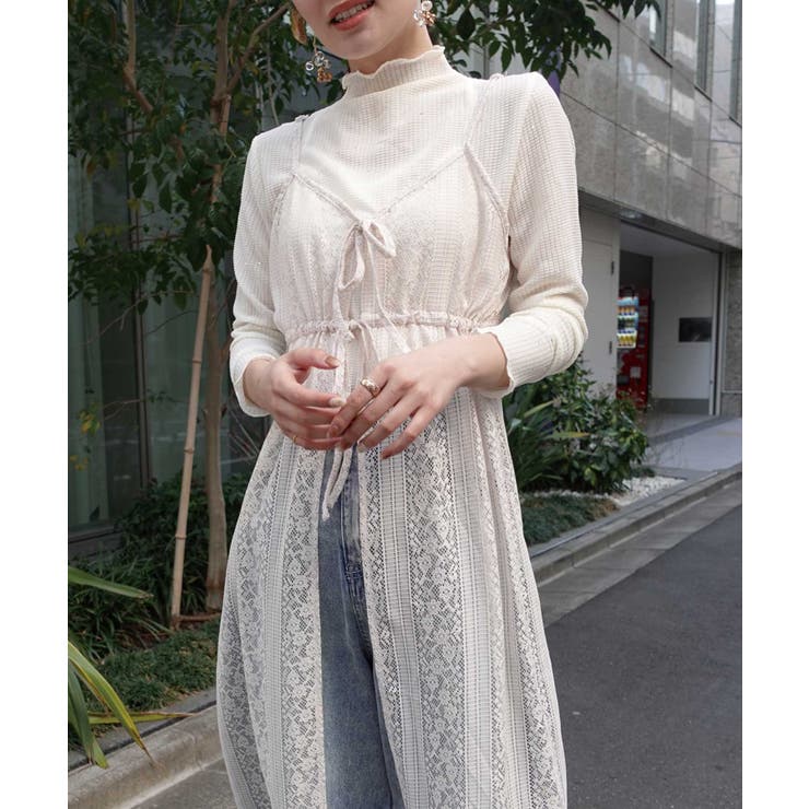 最終お値下げ hinari 総レースキャミワンピース　ivory hinari 総レースキャミワンピース ivory | キャミワンピース