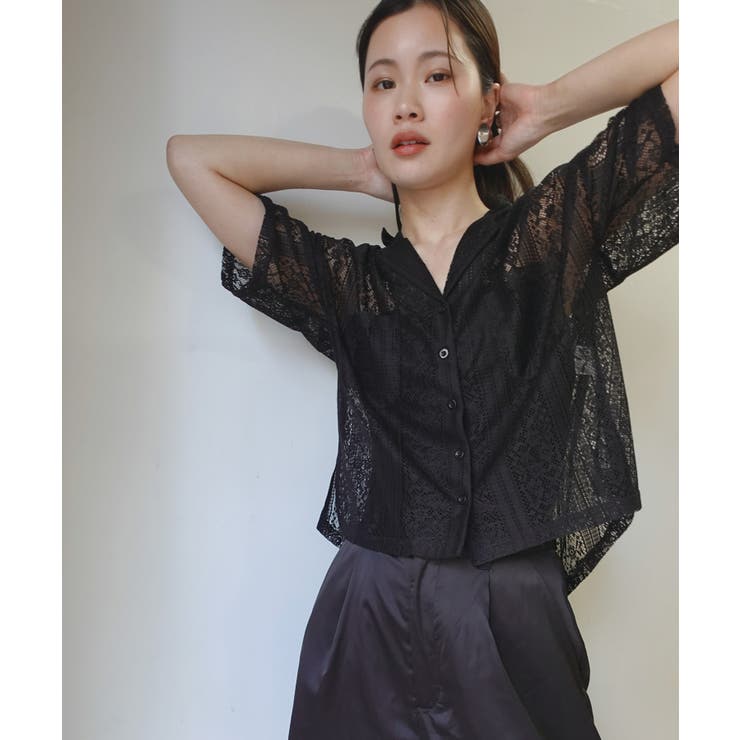 レースオープンカラー半袖シャツ | CORNERS  | 詳細画像8 