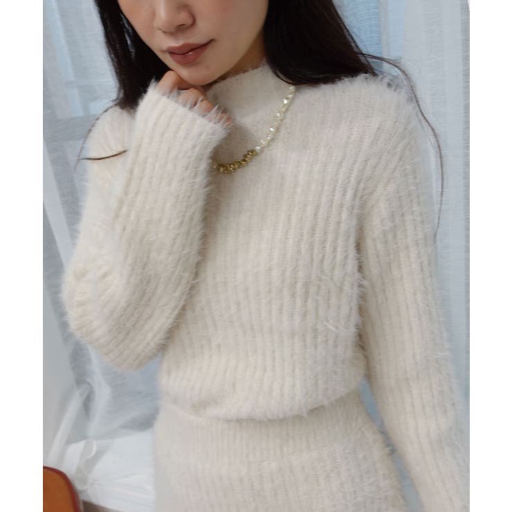 ショートフェザーハイネックリブトップス | CORNERS  | 詳細画像3 