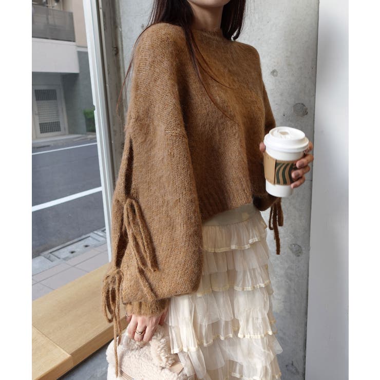 袖リボン起毛シャギーショートニット | CORNERS  | 詳細画像3 