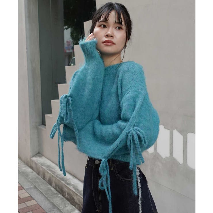 袖リボン起毛シャギーショートニット | CORNERS  | 詳細画像5 