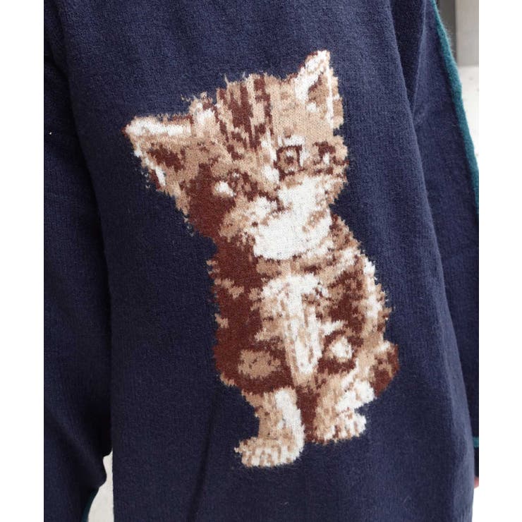 ジャガード猫柄コートの通販 by lily's shop｜ラクマ