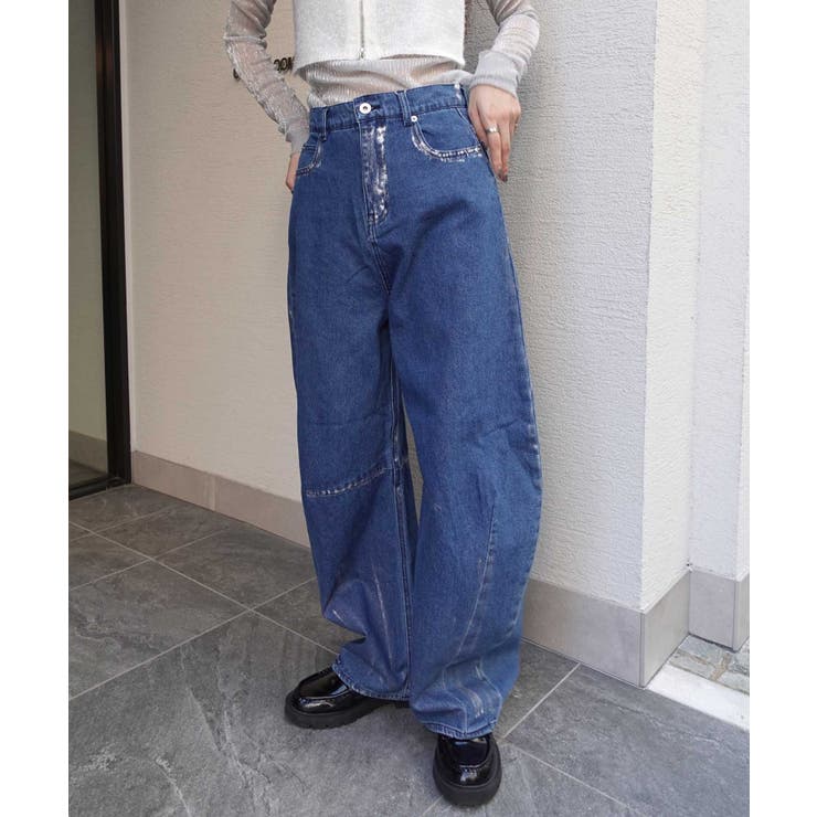 10オンスデニムホイルペイントカーブパンツ | CORNERS  | 詳細画像10 