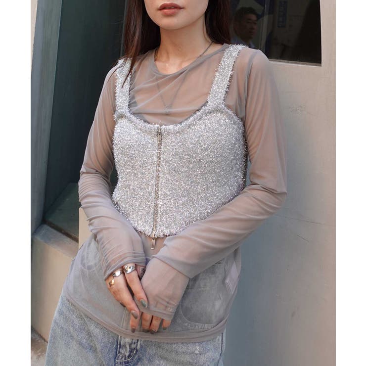 andequal グリッタービスチェ JEANASIS（ジーナシス）の「グリッタービスチェ2P/112818