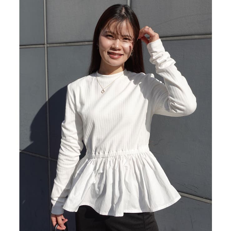 ワイドリブ×ナイロンタフタペプラムトップス | CORNERS  | 詳細画像11 