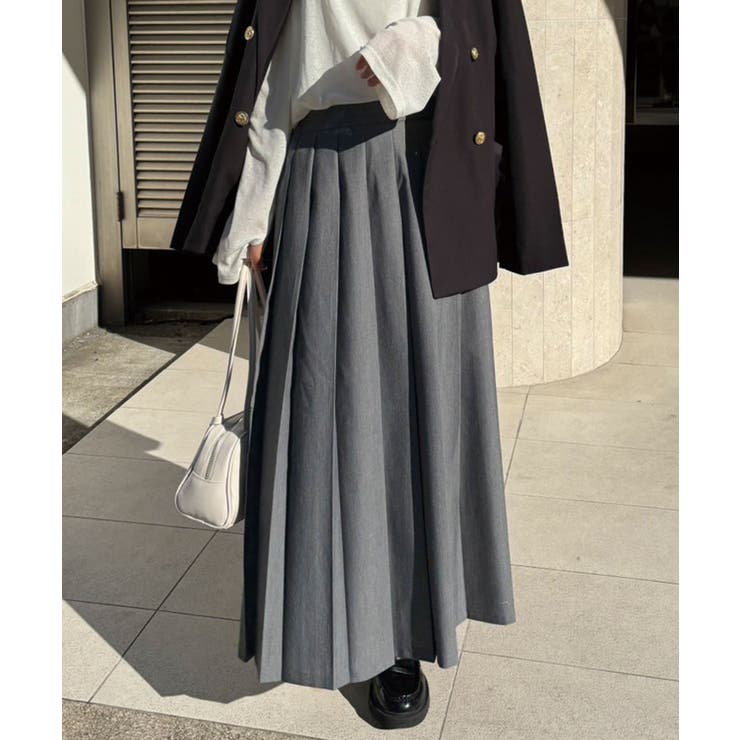 ロングタックプリーツスカート