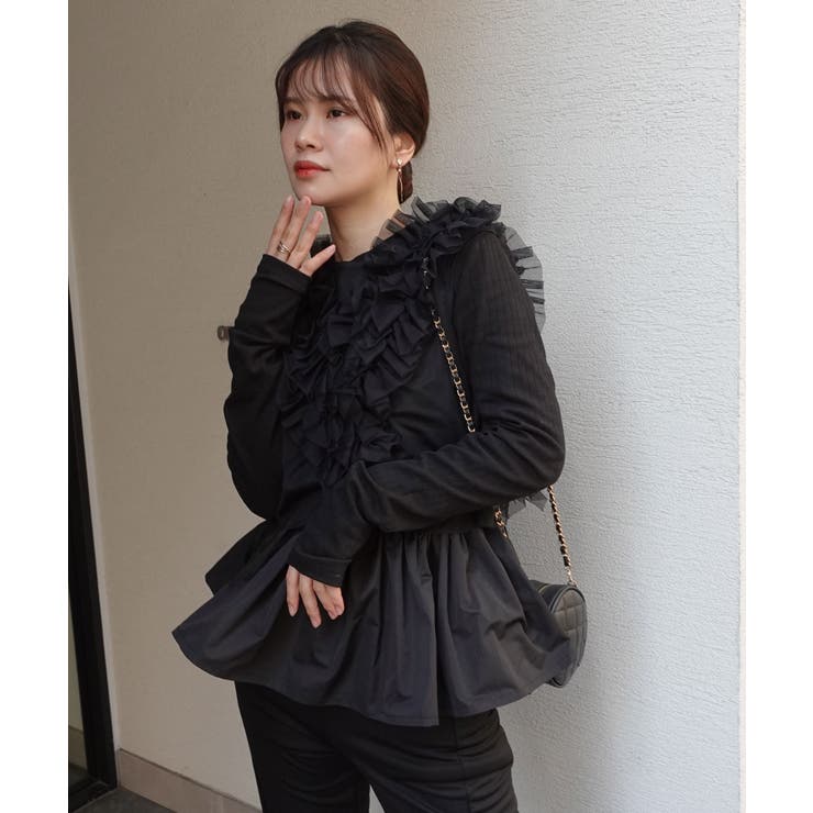 ブラック | チュールフリルベスト | CORNERS 