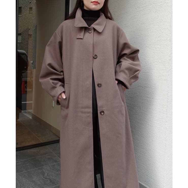 モカL | ベルト付きボリューム袖ステンカラーコート | CORNERS 