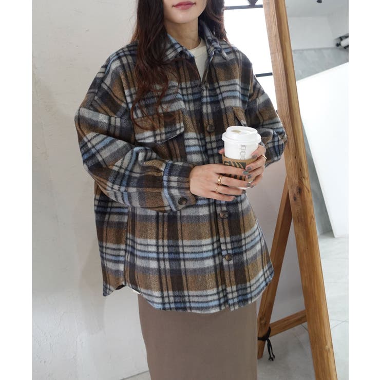 ブラウン | 起毛チェックシャツジャケット | CORNERS 