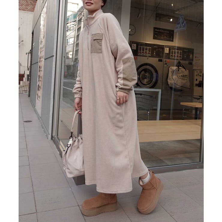 フリースハーフzipワンピース[品番：TRIW0003844]｜CORNERS （コーナー