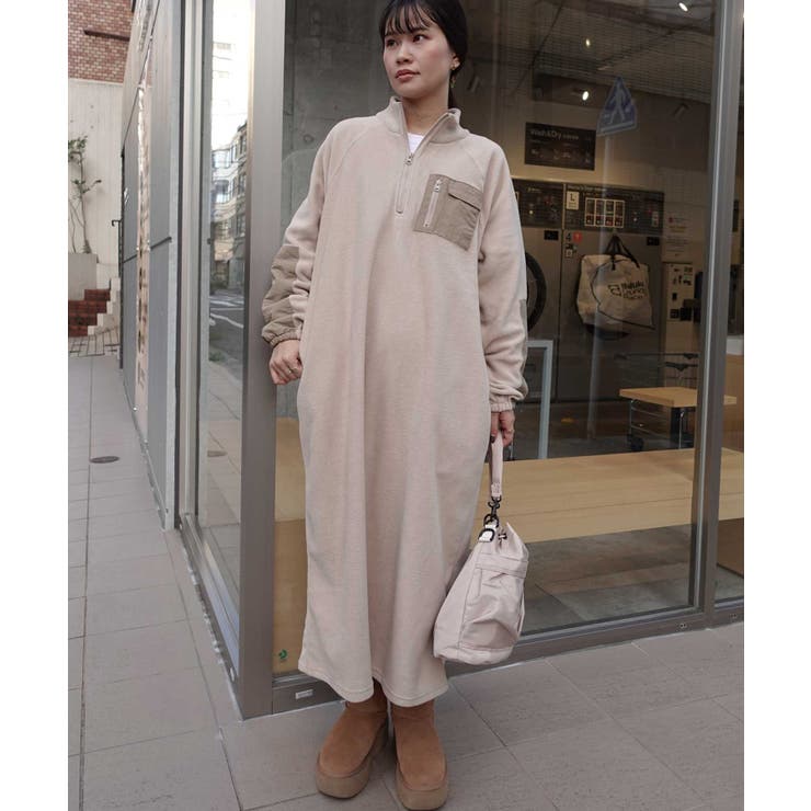 フリースハーフzipワンピース[品番：TRIW0003844]｜CORNERS （コーナー