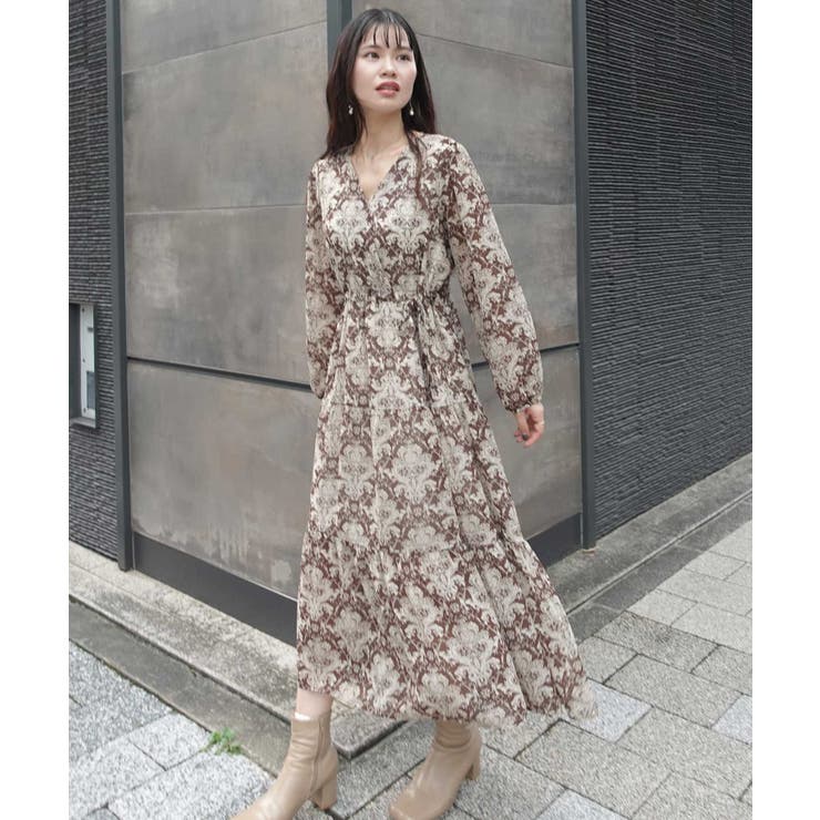 ペイズリー柄カシュクールワンピース[品番：TRIW0003899