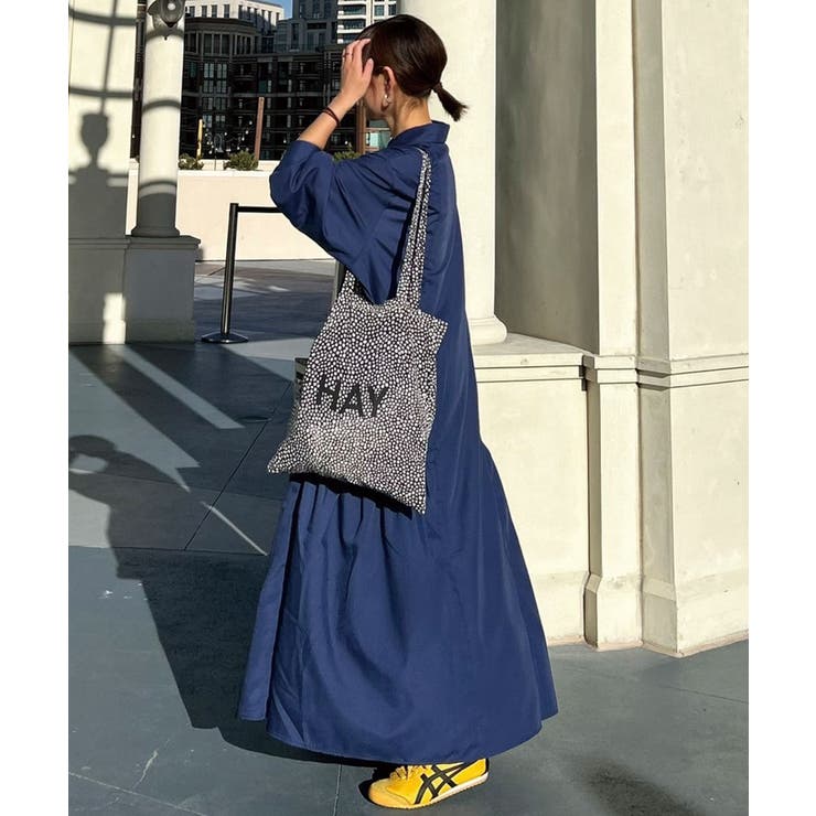 CORNERS by KR】長袖サイドギャザーシャツワンピース[品番