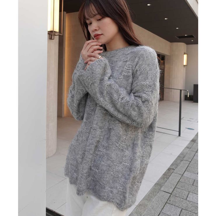 起毛メランジオーバーサイズニット | CORNERS  | 詳細画像17 