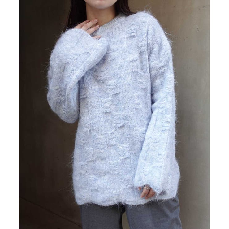 起毛メランジオーバーサイズニット | CORNERS  | 詳細画像4 