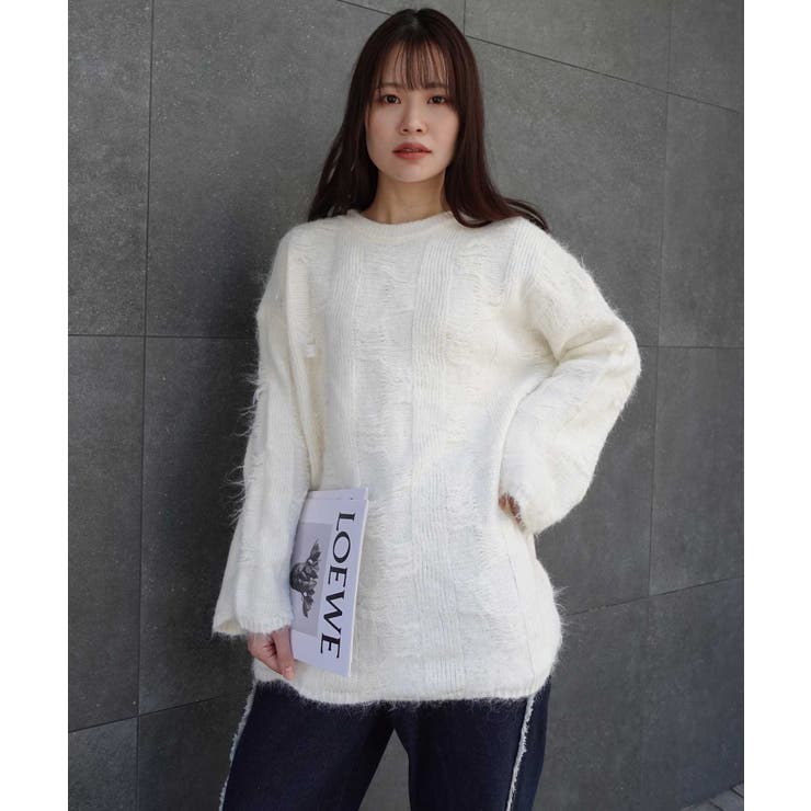 起毛メランジオーバーサイズニット | CORNERS  | 詳細画像3 