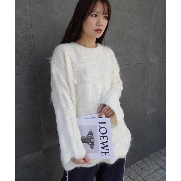 起毛メランジオーバーサイズニット | CORNERS  | 詳細画像1 