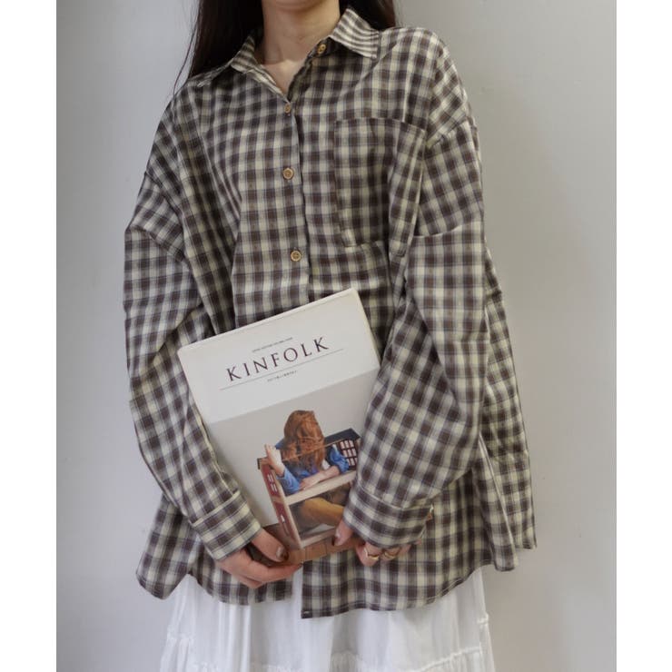 ブラウン | オーバーサイズチェックシャツ | CORNERS 