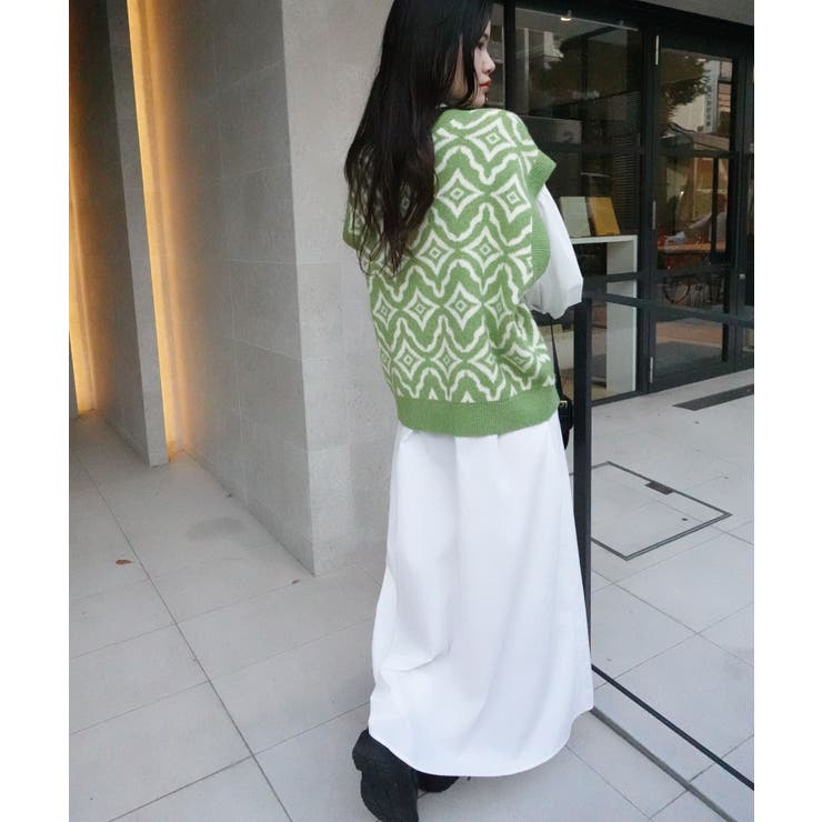 幾何学柄2wayニットベスト | CORNERS  | 詳細画像16 