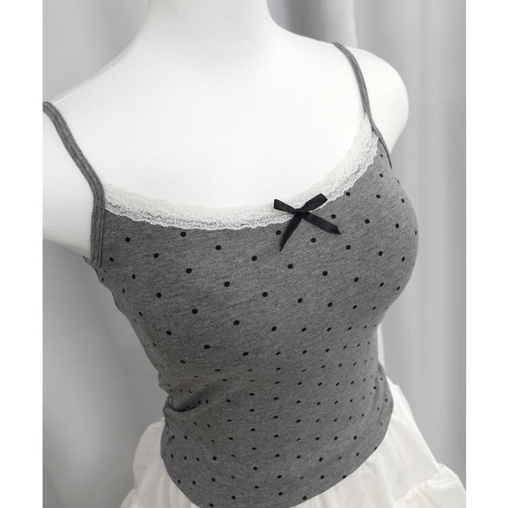 【2026SS新作】カップ付きドットレースキャミソール | CORNERS  | 詳細画像12 