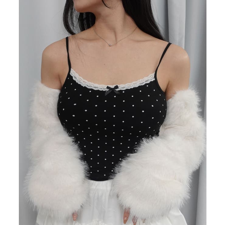 【2026SS新作】カップ付きドットレースキャミソール | CORNERS  | 詳細画像6 