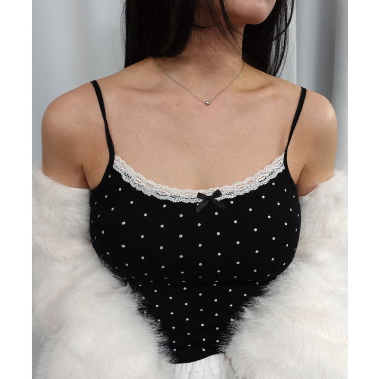 【2026SS新作】カップ付きドットレースキャミソール | CORNERS  | 詳細画像7 