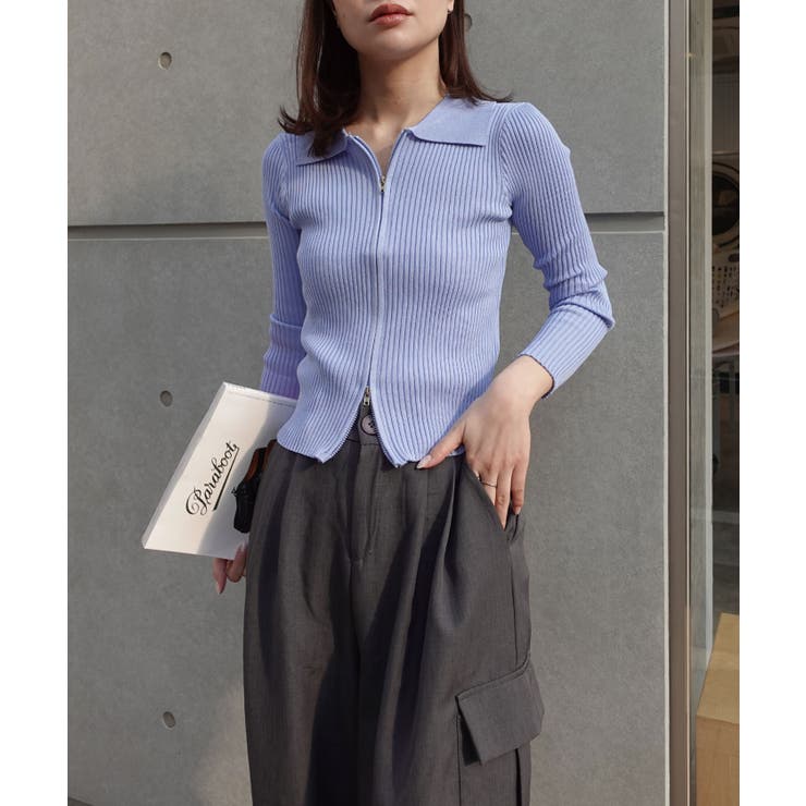 ダブルジップリブポロニットカーディガン | CORNERS  | 詳細画像15 