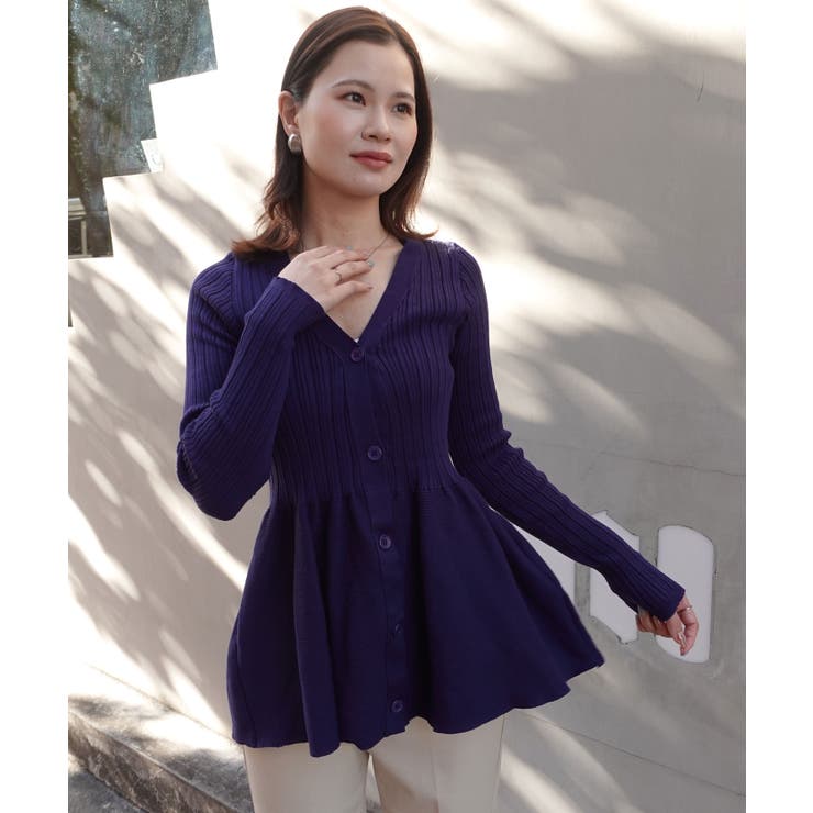 ペプラムニットカーディガン | CORNERS  | 詳細画像2 