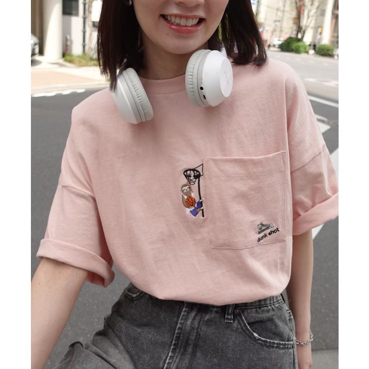 ピンク | アニマル刺繍Tシャツ | CORNERS 