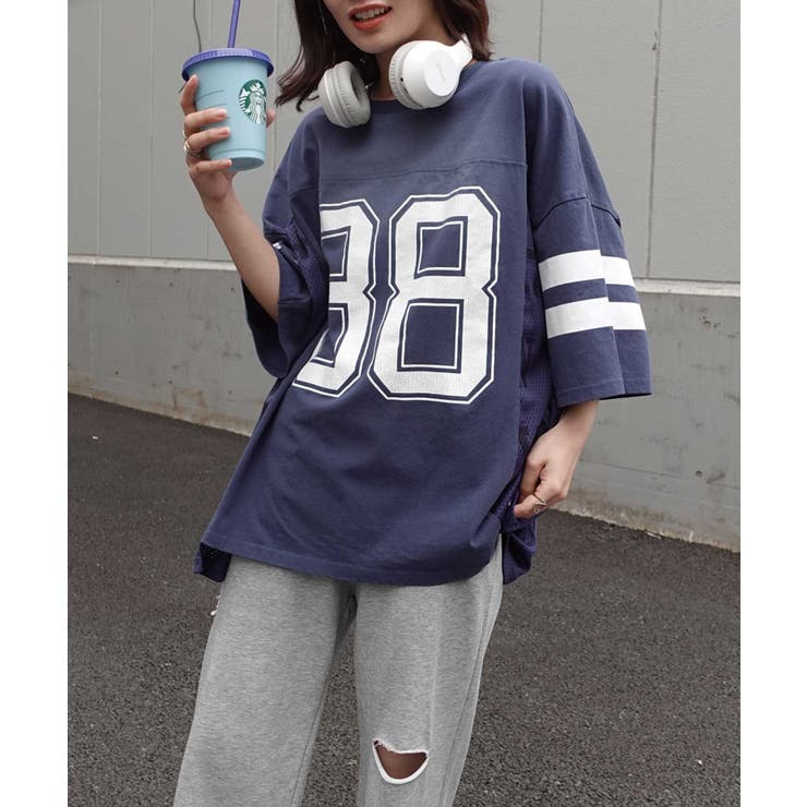 メッシュ切り替えナンバーTシャツ | CORNERS  | 詳細画像11 