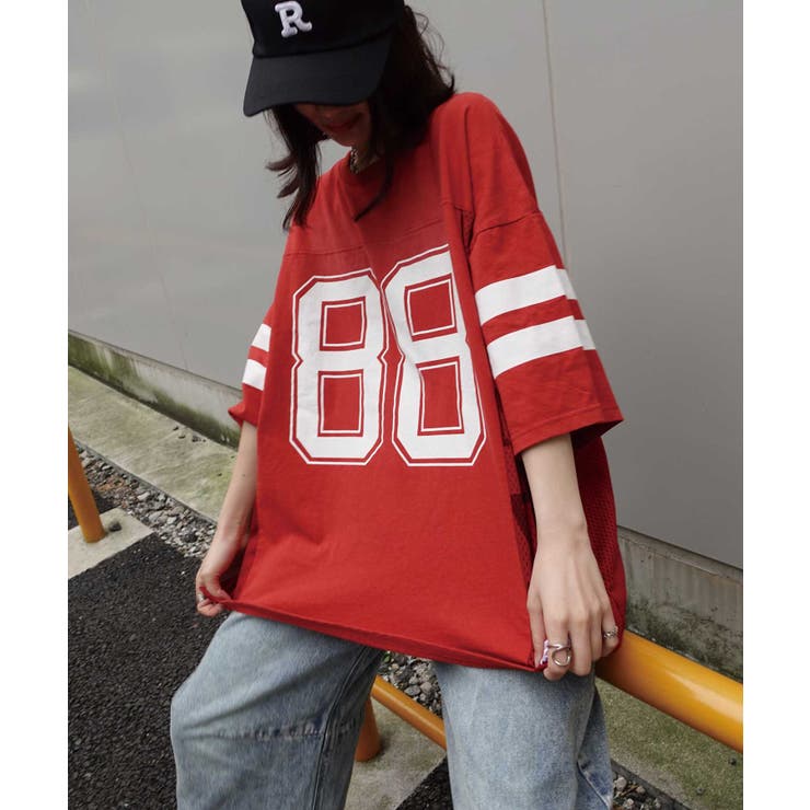 メッシュ切り替えナンバーTシャツ | CORNERS  | 詳細画像4 