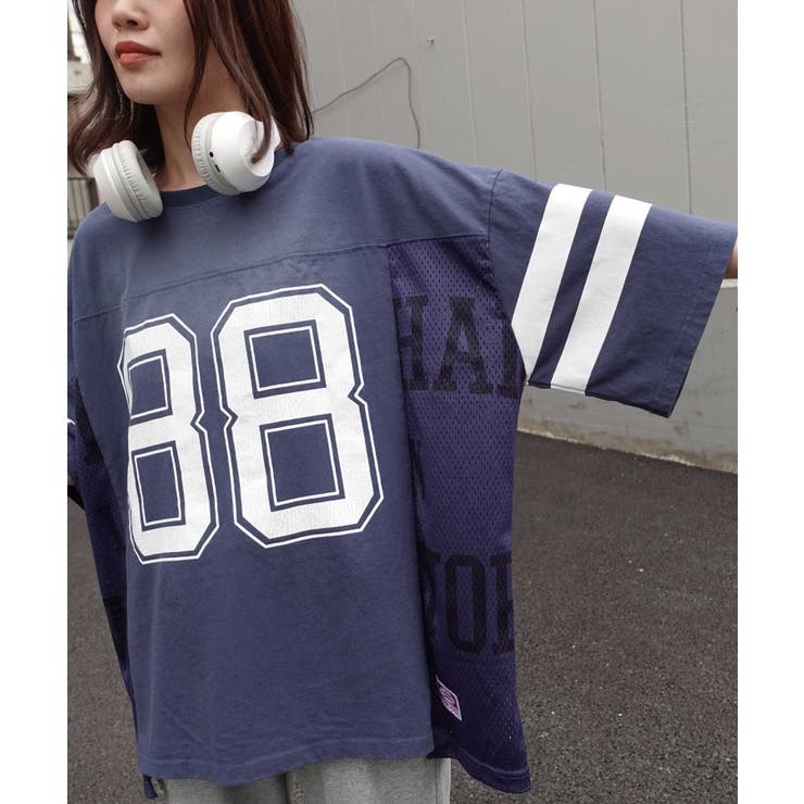 メッシュ切り替えナンバーTシャツ | CORNERS  | 詳細画像14 