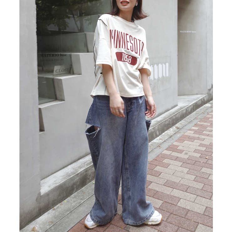 ワッフル切り替えカレッジロゴTシャツ | CORNERS  | 詳細画像13 