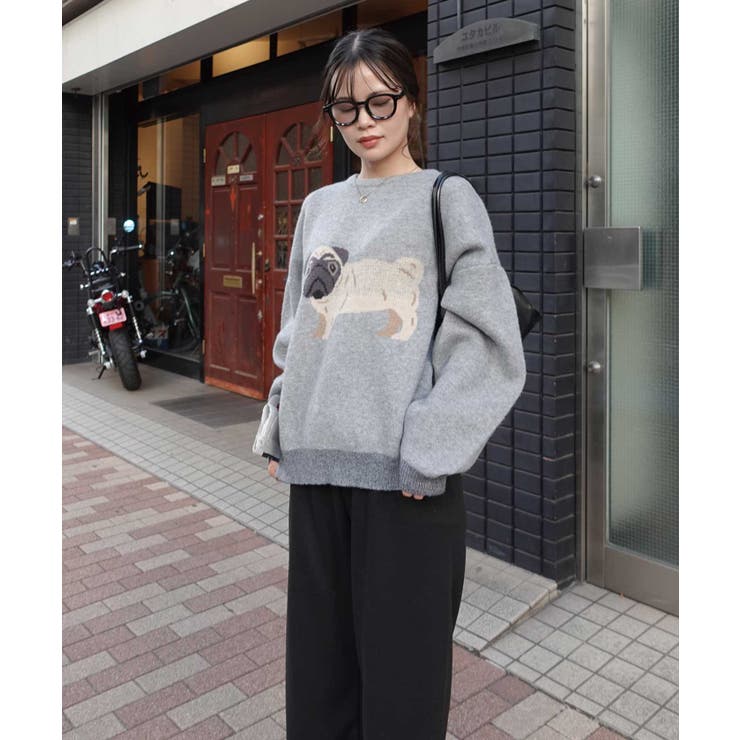 DOG柄ジャガードニットプルオーバー | CORNERS  | 詳細画像1 