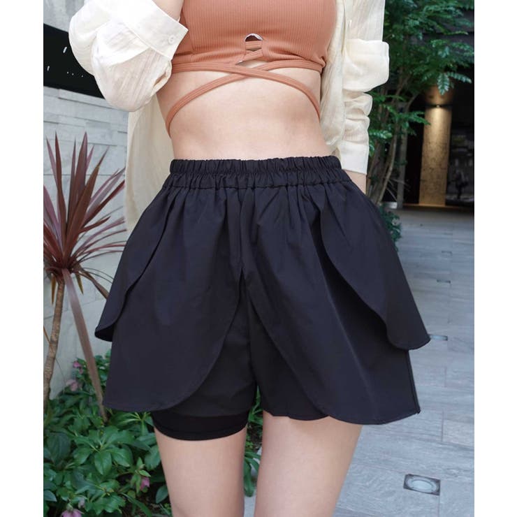 ブラック | ラッシュガードフレアフリルパンツ | CORNERS 