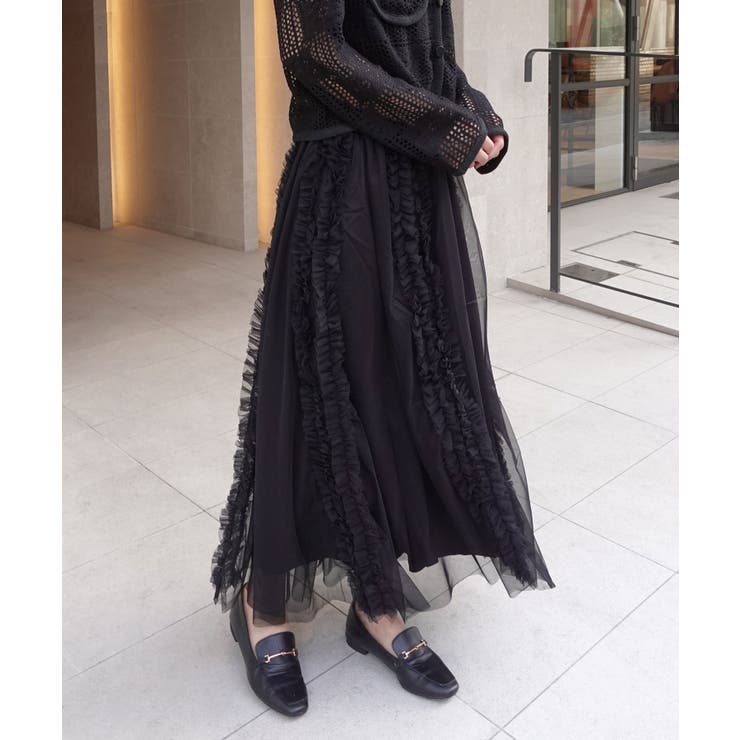 ブラック | チュールフリルスカート | CORNERS 