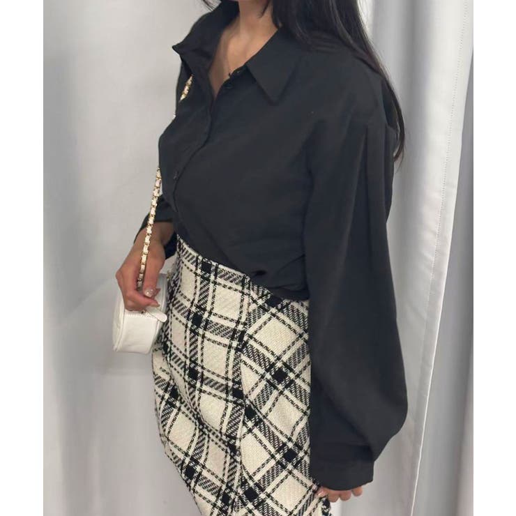 ブラック | 袖タックブラウス | CORNERS 