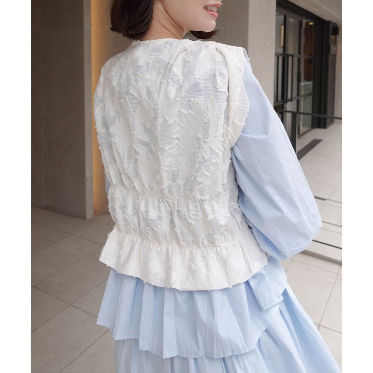 フリンジジャガードシャーリングジレブラウス | CORNERS  | 詳細画像4 