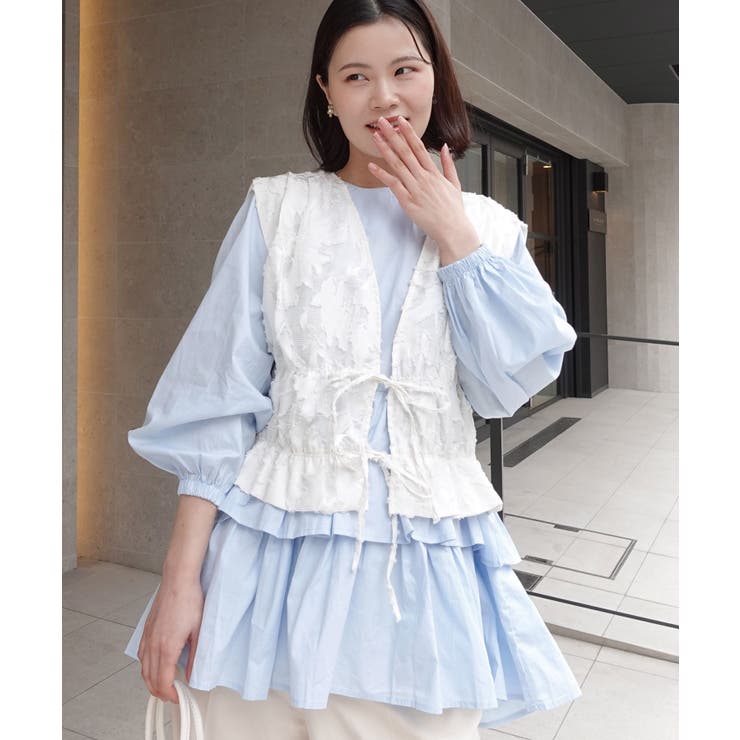 フリンジジャガードシャーリングジレブラウス | CORNERS  | 詳細画像5 