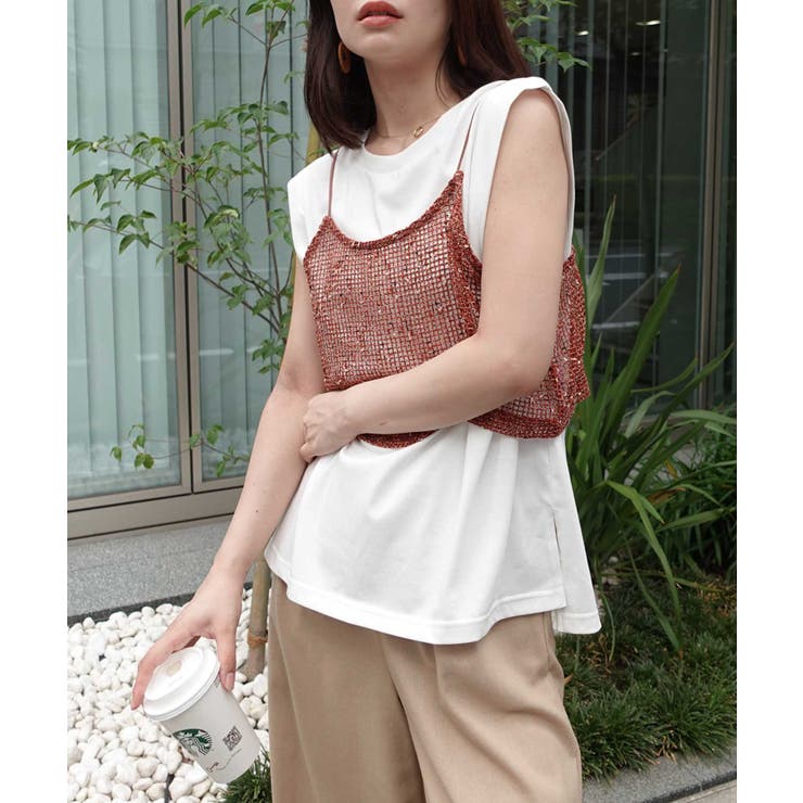 オレンジ | ネップメッシュビスチェ | CORNERS 